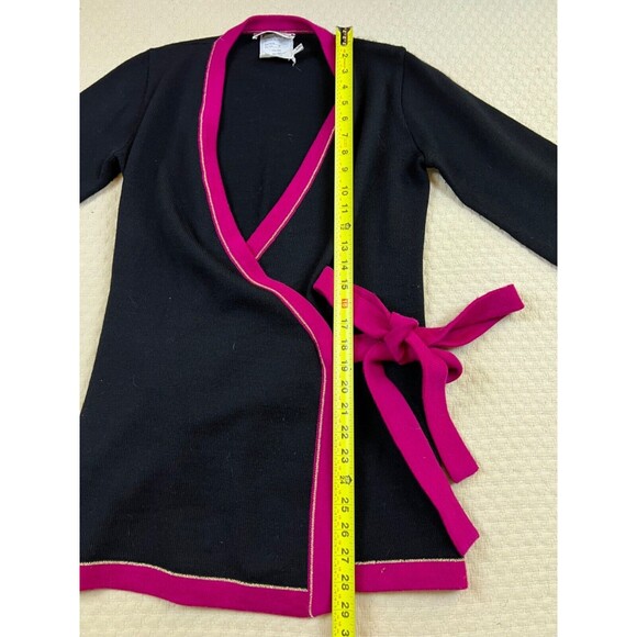 Vintage Saint Laurent Rive Gauche Wrap Cardigan Wool 1970s | Size Medium - Picture 11 of 13